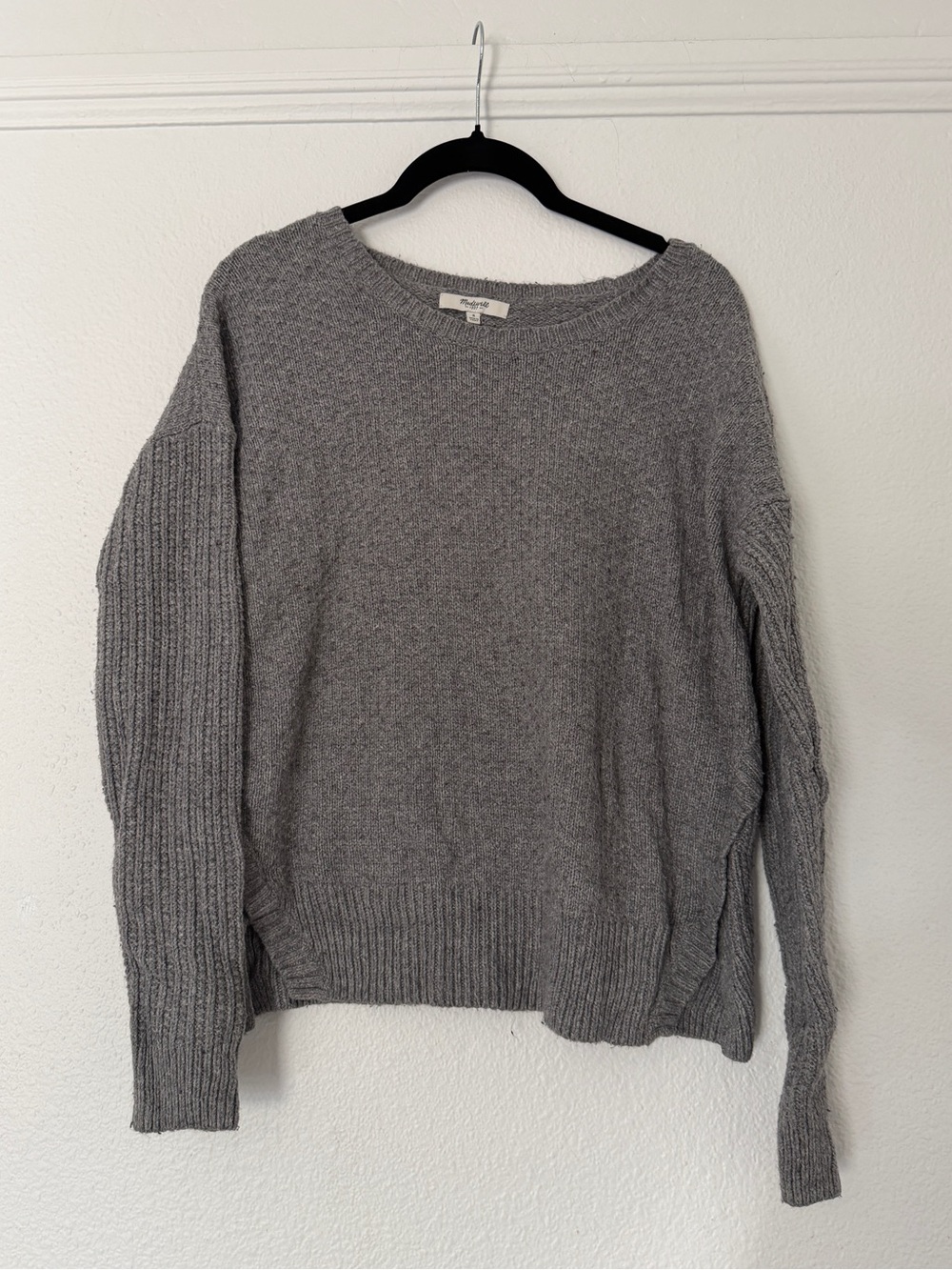 Madewell Gray Women's Knit Texturemix Pulover Sweater size small - Picture 2 of 7